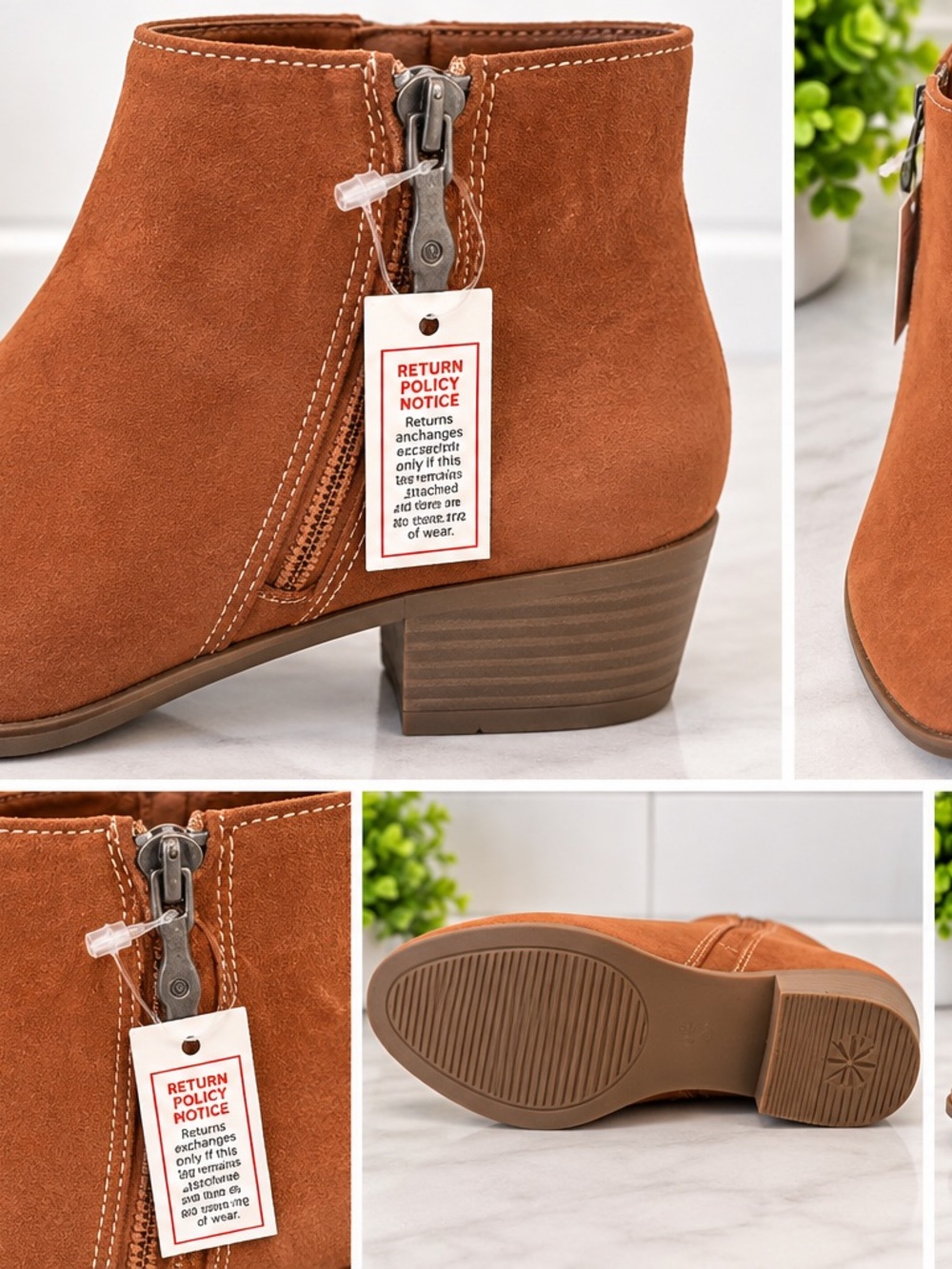Lazo suede ankle boot in goldstone brown - new